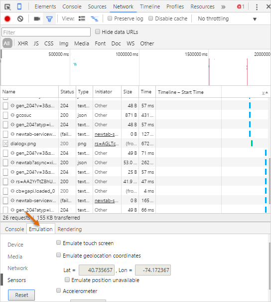 Sử dụng Emulation Tool để mô phỏng vị trí