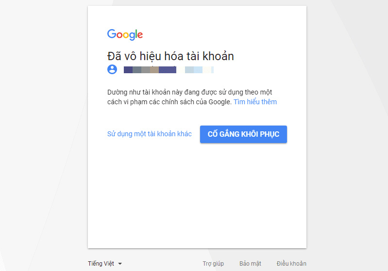 google map bị tạm ngưng