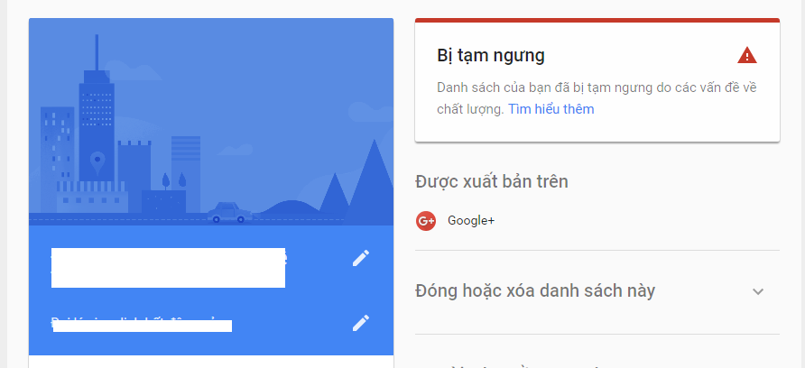 Tạm ngưng hoạt động doanh nghiệp trên Google Maps.