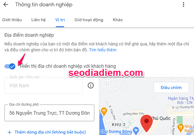 Ẩn doanh nghiệp trên Google Maps.