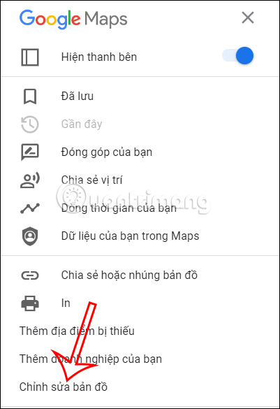 Truy cập Chỉnh sửa bản đồ trên Google Maps