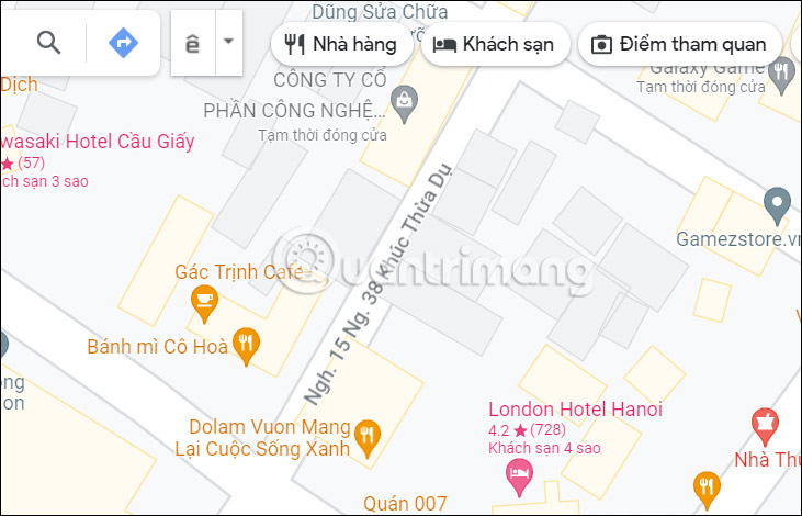 Chọn địa điểm cần chỉnh sửa trên Google Maps