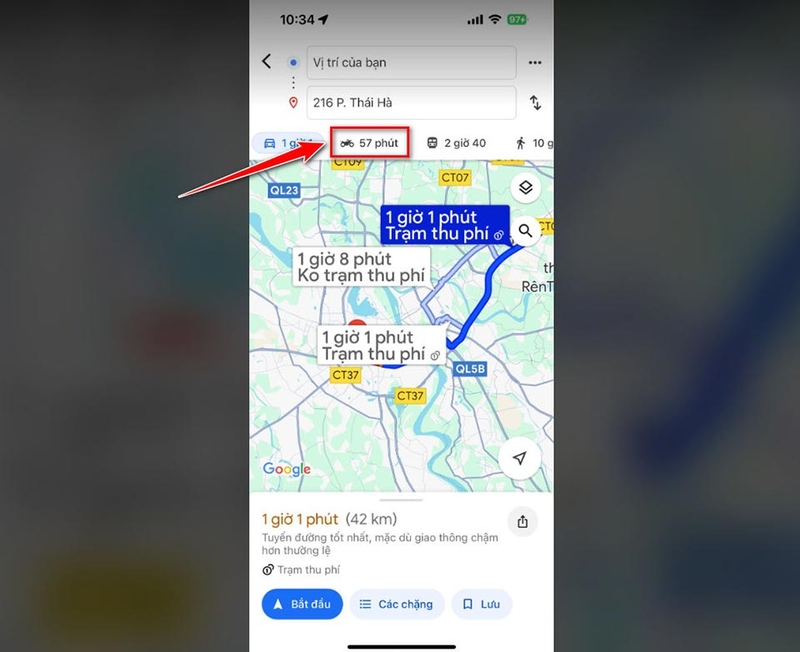 Google Map chỉ đường cho xe máy - 03