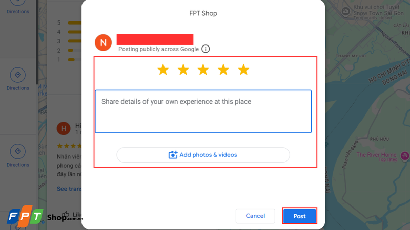 cách đánh giá 5 sao trên Google Maps 2