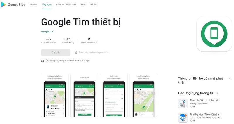 Tải Google find my device từ Google Play Store