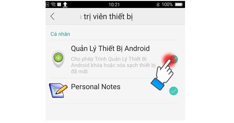 Kích hoạt quản lý thiết bị Android