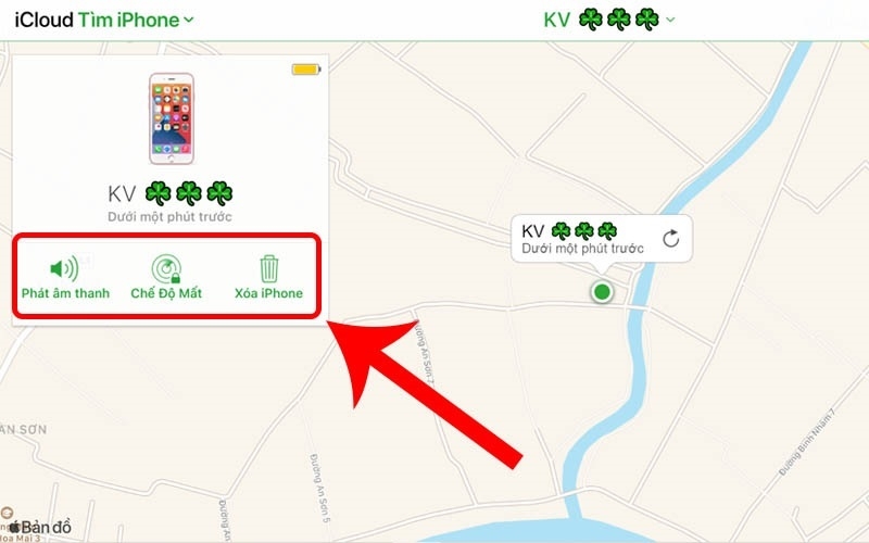 Các tùy chọn của Find My iPhone