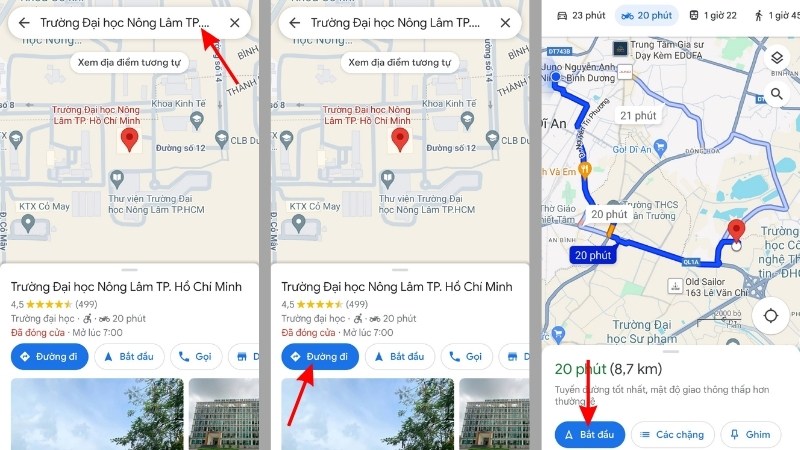 Hướng dẫn tìm đường trên Google Maps với các tùy chọn phương tiện và tuyến đường khác nhau