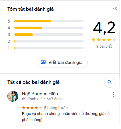 Các review vô nghĩa, hoặc review không có nội dung