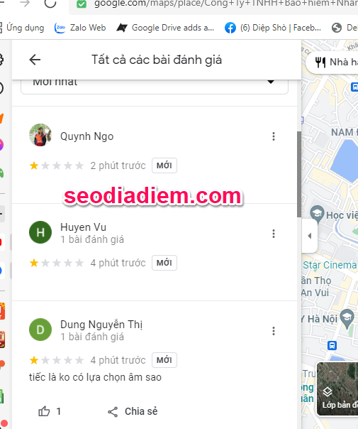 Cùng một thời điểm đồng loạt lên đến 15 review trở lên là bị Google giám sát